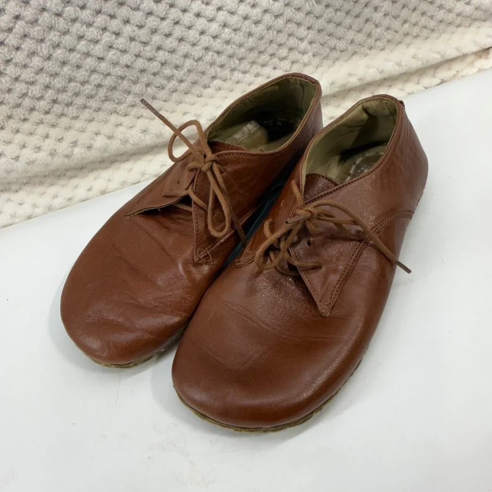 Swiss Barefoot Shoes Size 40EU US 7.5/9 Brown Leather Minimalist Oxford Lace Up